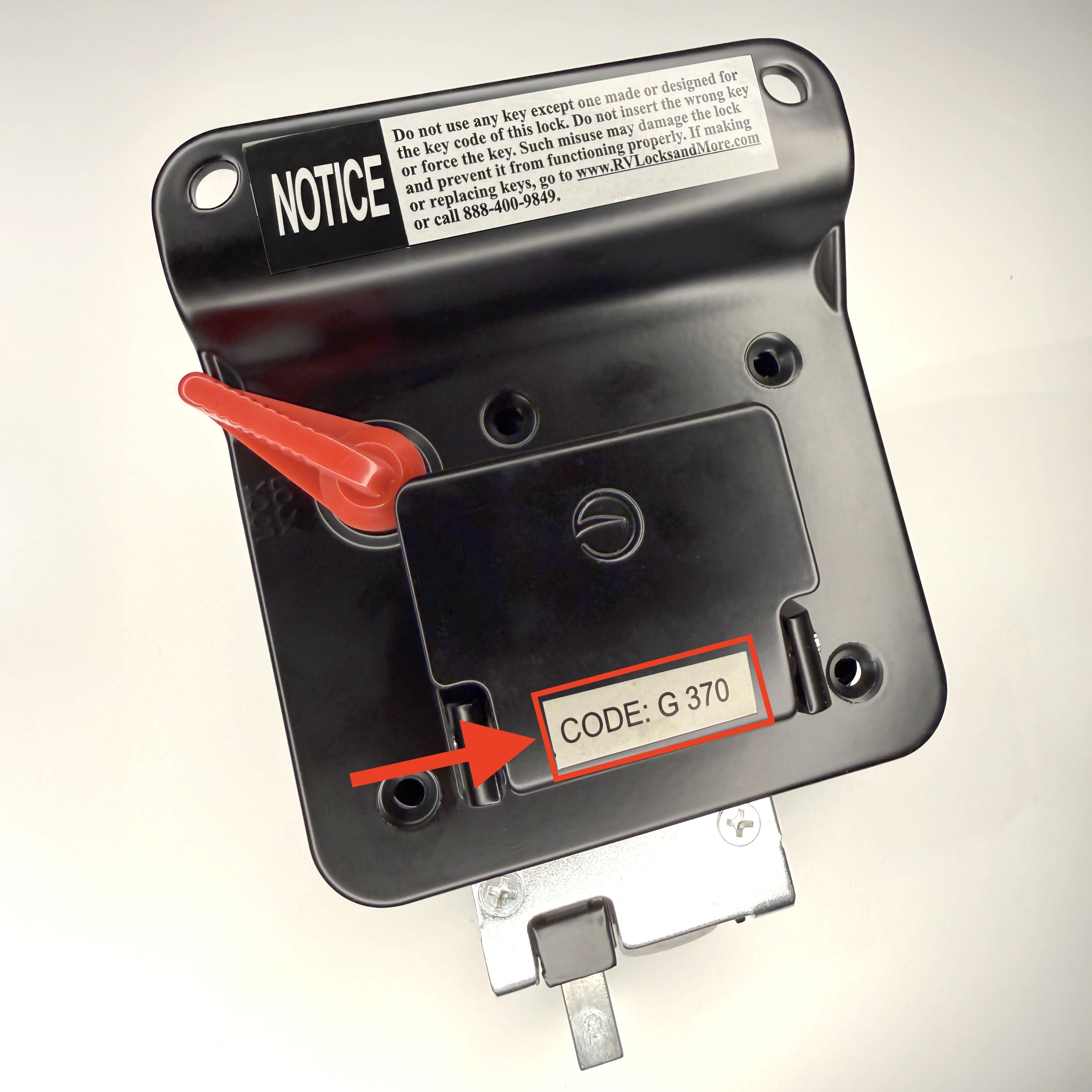 Key code on lock sticker
